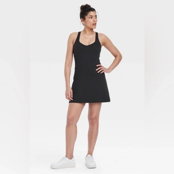 All In Motion Knit Halter Sport Active Black Stretchy Dress, Women’s Sz XS - NWT - Picture 1 of 3